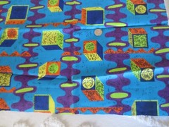 4434. 2 Colorful Blue MID-CENTURY MOD Cotton PILLOW PANELS – 22″ x 20″ ea.