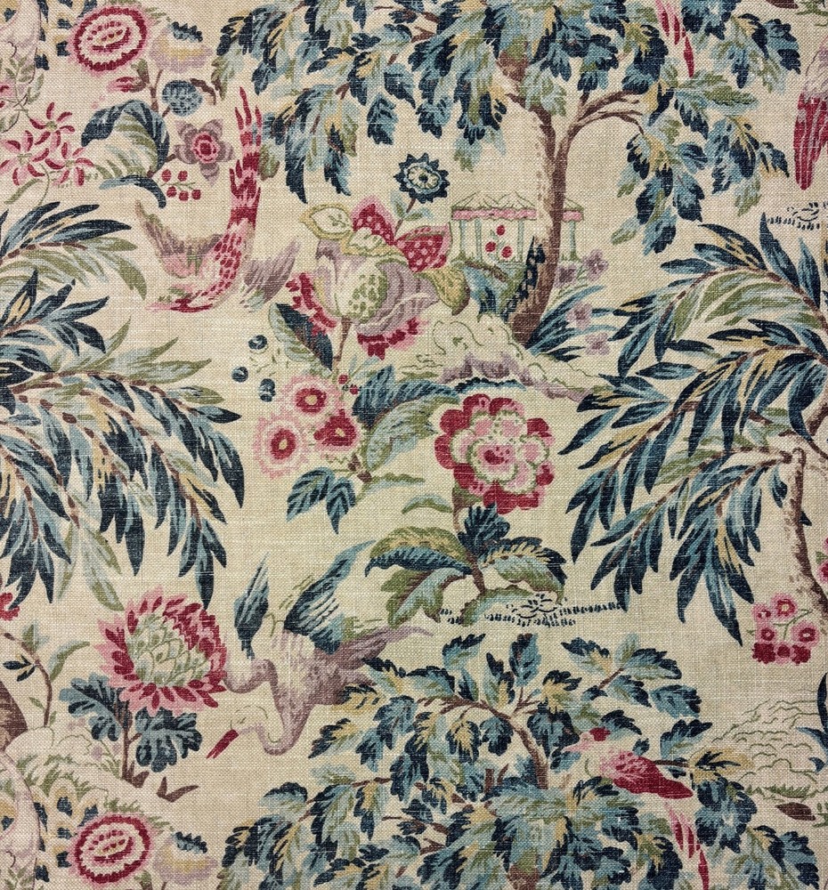 PKL STUDIO FOREST & THE TREE LINEN BIRD EGRET TREES MULTIUSE FABRIC BY YARD 54″W