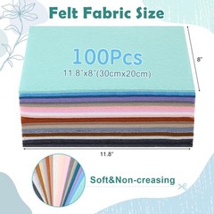 100 Pcs 8 x 12 Inches Felt Fabric Sheet for Craft Thin Soft 20 Colors Felt Sh…
