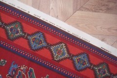 3 yds Stroheim Romann Fabric Linen Moroccan print Maras Red Pillows 54″ x 115″