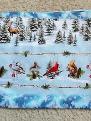 1 Yard Cotton Print Quilting Fabric Christmas Winter Clothworks Shop Hop Animals