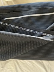 NEW MADE IN ITALY Reda 3.2M/3.5YD Wool Suiting Fabric Dark Blue Black Stripes