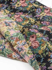Vintage French Rose Floral Flower Jacquard Tapestry Upholstery Decorator Fabric