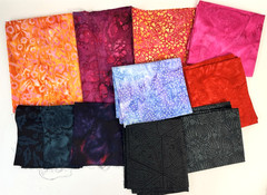 Batik Fabric Scraps Remnants Pieces Lot Quilting Cotton 2 Pounds of Fabric