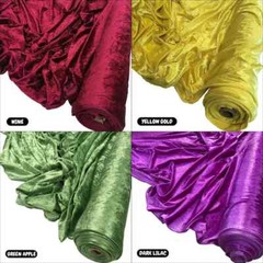 Crushed Velvet Fabric 4Way Stretch Solid Crushed 16 Colors