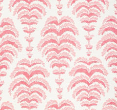 BRUNSCHWIG & FILS FABRIC ‘PONCHETTE PRINT – PINK’ 6.2 METRES Linen Blend