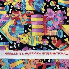 Giggles By Hoffman International Fabrics Dogs Rainbow Stripes Bright 34 Inches