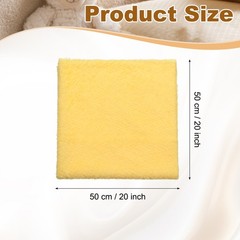 Faux Fur Fabric 20″ x 20″ Polyester Plush Fluffy Blanket for DIY Light Yellow,