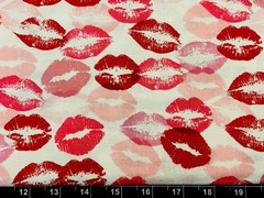 Tina Scrap 9″x21″ Sweethearts Lips Kiss Red Love XOXO Valentines Cotton Fabric