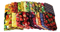 10 Fat Quarters – Fruit Citrus Fruity Food Cooking Kitchen Cotton Fabric M224.01