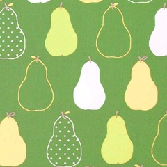 JAPANESE IMPORT “PEARS” Green Oxford by the 1/2 yard