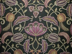 Arts And Crafts Coxhall Black Jacquard Curtain Upholstery Cushion Use Fabric