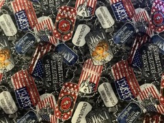 United States Marine Corps dog tags 100% cotton quilt fabric 1/4 yd Military