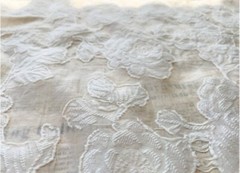 White Beige black Organza Jaquard Fabric, flower embroidery Wedding dress