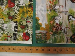 Cotton Quilt Fabric Lot of 4 FQs Farm Chicken Cow Pig Barns
