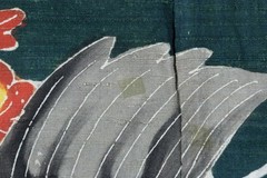 MA Fenghuang Wen blue-dyed tube depicting ancient cloth 167cm Tang dynasty relic