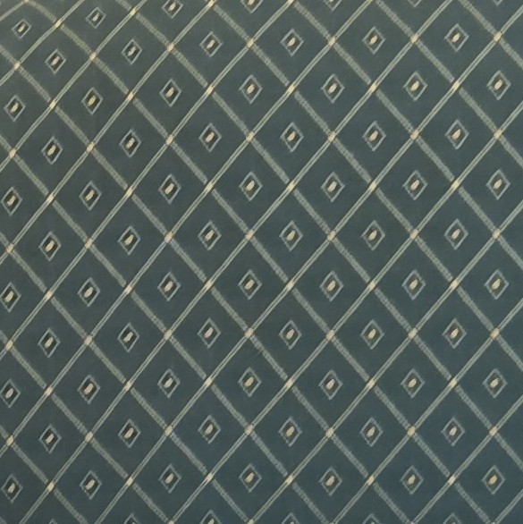 Green Geometric Diamond Grid Pattern 100% Cotton Fabric Material