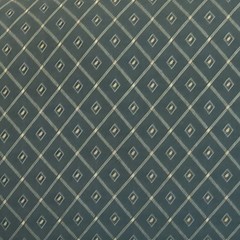 Green Geometric Diamond Grid Pattern 100% Cotton Fabric Material