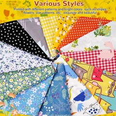 70 Pcs 10″x10″ Cotton Fabric Squares Assorted Floral Printed Quilting Patchwork