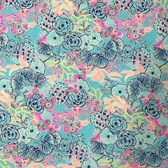 Lilly Pulitzer Cotton Poplin Fabric BALI BLUE ONCE UPON A TIDE 36″ X 57″