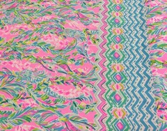 Lilly Pulitzer Dobby Cotton Fabric Multi Unicorn Of The Sea Engineered 41″ X 57″