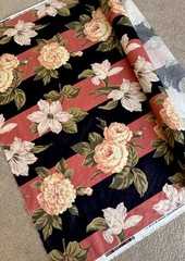 Jay Yang Floral & Stripe Fabric on Roll Approx. 190″ x 56″ – Large
