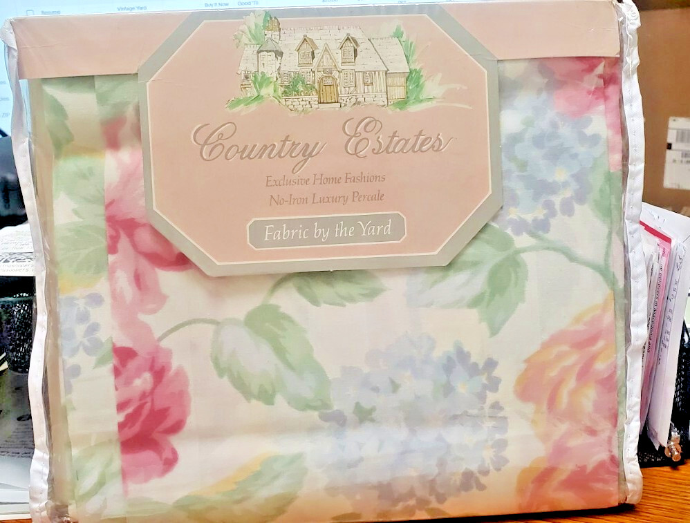 NEW Vintage Yard Fabric Priscilla Floral Garden Pavilion Country Estates 45X108″