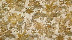 RICHLOOM WENTWORTH BLOND CREAM GOLD FLORAL LINEN CURTAIN FABRIC BY THE YARD 54″W