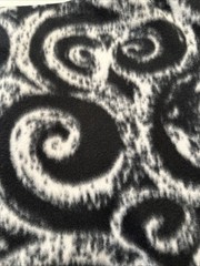 Black White Swirl Plush Fleece Fabric 1.5yd x 60” Sewing SEE STORE 4 MORE FLEECE