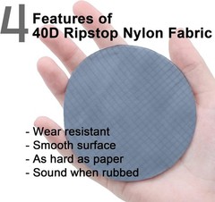 Ultra-Lightweight 40D Grey Ripstop Nylon Fabric 60″x196″ for Outdoor Projects