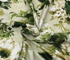 BALLARD DESIGNS MERRITON SAGE GREEN LARGE FLORAL MULTIUSE FABRIC BY YARD 54″W