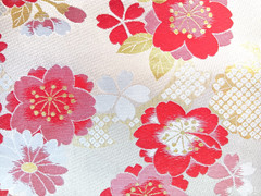 Japanese Kinran Brocade Fabric Sakura 4pcs Set 35×30cm Gold Traditional Kimono
