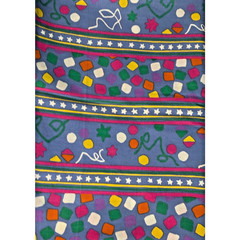 Vintage Cranston Print Works Confetti Novelty Fabric 2 Yds 72″ x 60″ Blue Cotton