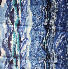 Vintage Ocean Waves Landscape Quilt Fabric by Hancock BTHY x 44″ WOF
