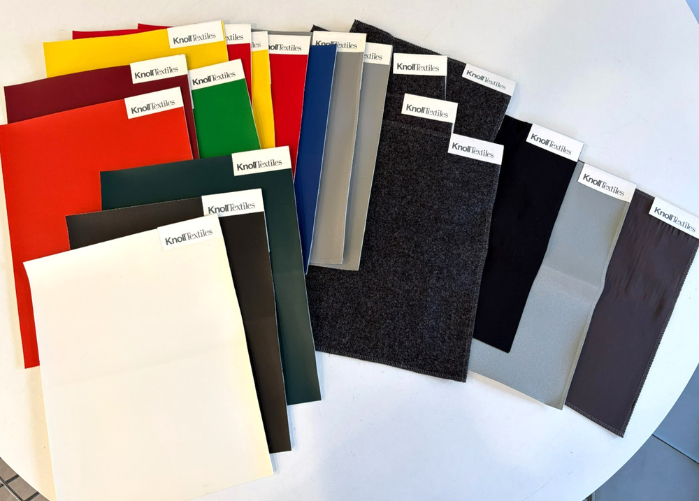 Knoll Fabric Samples, lot of 20 pcs., Vinyl, Wool, Micro fiber, 9″x12″, new