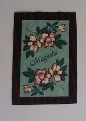 Fabric Cotton Square – Picture Size 4″ x 6 1/4″ of Light Pink Magnolia Blossoms