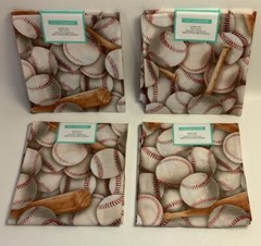 Lot Of 4 Fat Quarters Baseballs Bats Sports – 18″ x 21″ Precut Cotton Fabric