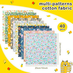 40 Pcs 10 X 10 Inches Cotton Fabric Bundle Squares Precut Fabric Squares Multi C