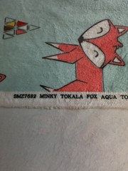 Fabric Minky Tokala Fox Aqua T60x33 Little Fox Winter Foxy Cotton Fabric