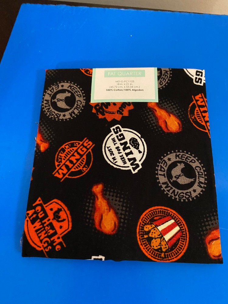 BRAND NEW CREATE IT 100% COTTON WINGS PRECUT SEWING AND CRAFT FABRIC 18X21