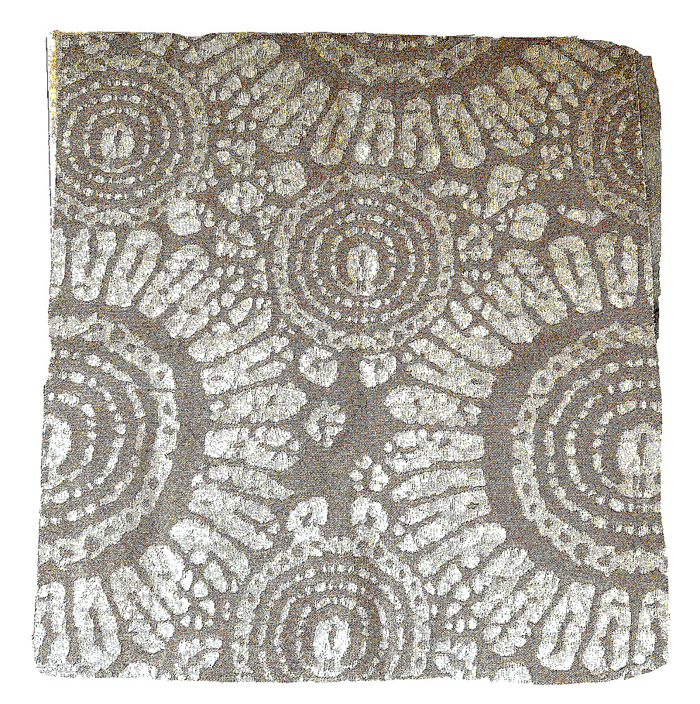 Designer Upholstery Fabric Sample Geometric Tan Beige Ivory 17 x 16″