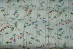 Blue Floral Flower Fabric 30″x30″ Material Scrap Remnant Red Green