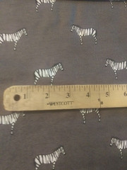 Charcoal Gray White Zebra Cotton Luxe Flannel Fabric~2-1/4 yards Uncut~JoAnn