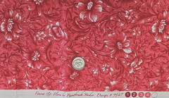 Paintbrush Studio Fauna & Flora Red White Floral Quilt Fabric 60×44