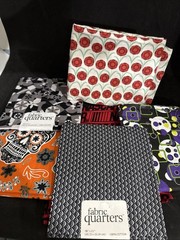 Assortment Lot Of Quarters & Other Sizes Black With Various Colors Fabric