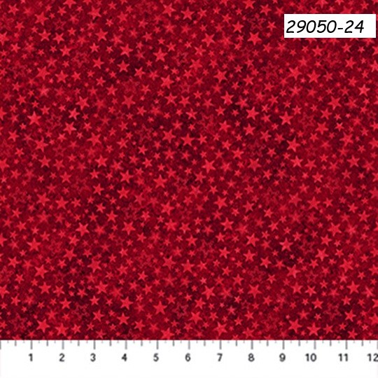 Stars & Stripes Patriotic cotton fabric Northcott 29050-24 Red Stars on Red