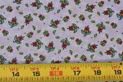 By 1/2 Yd, Red & Green Calico on Lavender Quilt Cotton, Red Rooster/Shore, P6730