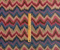 SCALAMANDRE BOURGOGNE FLAMESTITCH BLUE BEIGE VELVET FABRIC BY 1/2(0.5) YARD 51″W