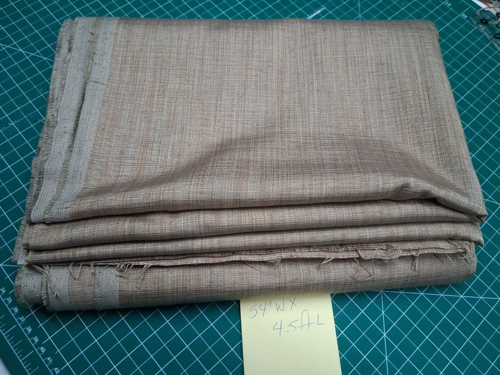 Light Brown Polyester Linen Fabric Curtains Sewing Lt Weight 4.5 Yards x 54″W