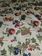 VTG Interior Fabric Design 1995 Fruit Medley With Latin Names 3 Pieces Sewn Tog